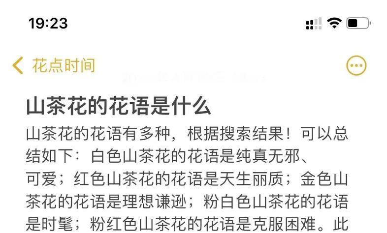 山茶花的花语是什么？它有什么特别的含义吗？