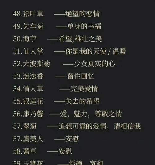 送自己花的100种花语有哪些？