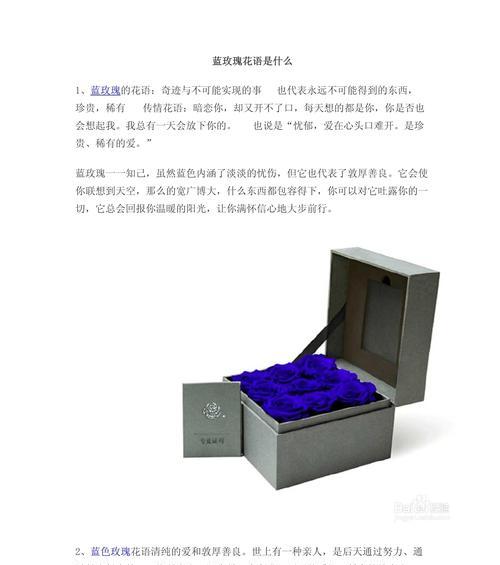 蓝玫瑰花语表达的是哪种爱？